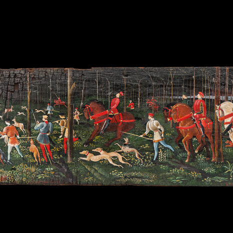 la caccia - paolo uccello - gradino bruciato di baita- foto di giovanni buscema & donato guerrini